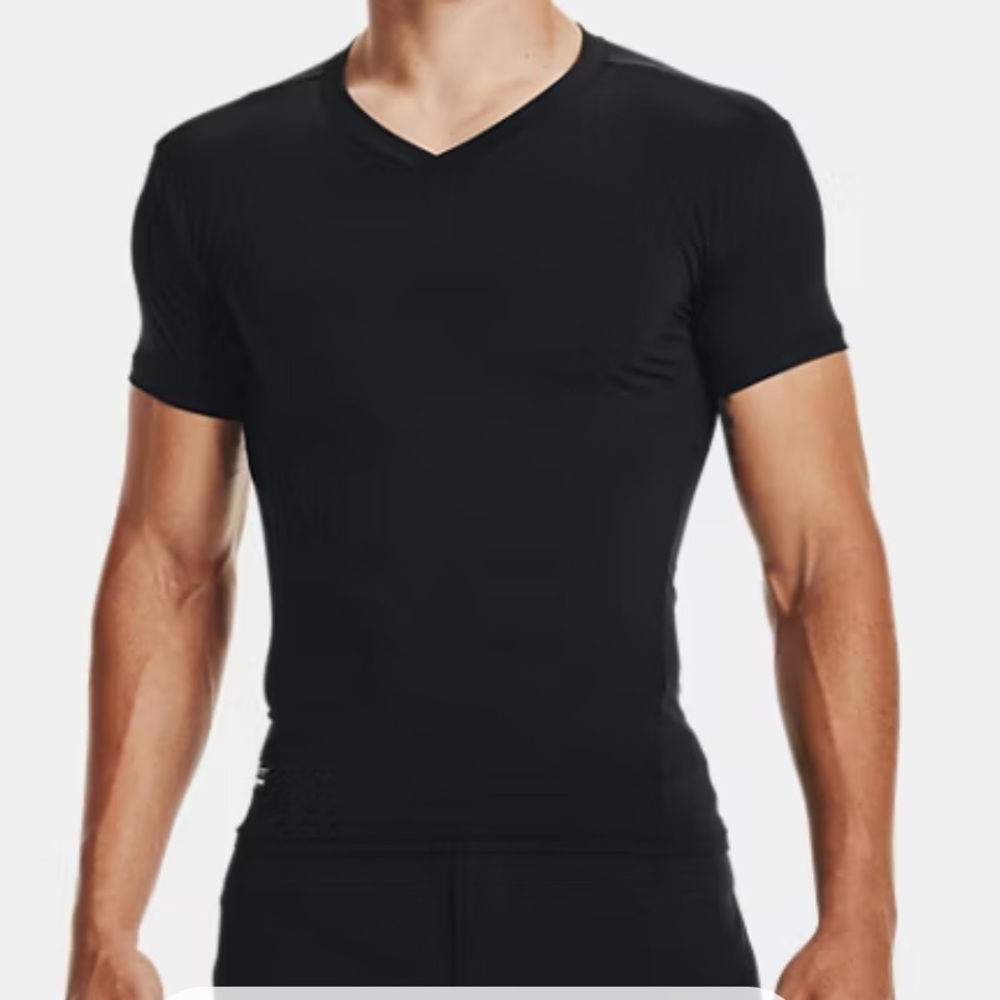Under Armour Tactical HeatGear® Compression Men's V-Neck T-Shirt Black XL - Picture 3 of 13